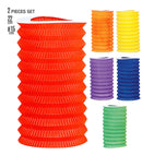 Set Of 2 Unicolor Paper Lanterns Ø 15 Cm - H 22 Cm - 6 Colors Ass.