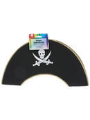 Pirate Captain Hat Black Skull and Crossbones Motif Kids Costume Accessory 3