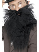 Black Long Beard and Tash Adult Instant Disguise Costume 1