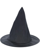 Witch Hat Black Shiny Fabric 30cm Diameter Kids Halloween Costume 2