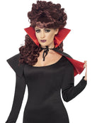 Mini Vamp Cape Adult Red and Black with High Collar Halloween Costume Accessory Set 1