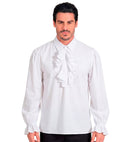 White Historical Character Shirt With Jabot