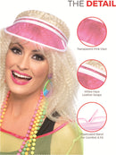 Poker Visor Adult Pink 80s Costume Accessory 4