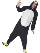 Penguin Costume Adult Black Hooded All In One 1