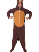Monkey Costume Brown Adult Hooded Onesie 4