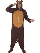 Monkey Costume Brown Adult Hooded Onesie 1