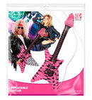 Rock Inflatable Guitar Pink And Black With Shoulder Strap - 95Cm