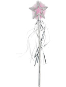 Star Wand Silver Pink Marabou and Silver Tinsel Costume Accessory 1