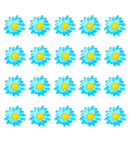 Box Of 20 Light Blue Decorative Daisy Flowers