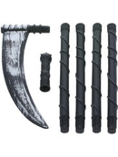 Grim Reaper Scythe Adult Black 138cm 6 Piece Plastic 3