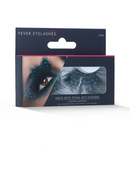 Large Black Feather Eyelashes with Aqua Dots and Glue 3