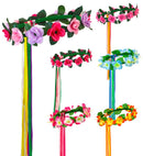 Flower Diadem With Multicolor Ribbons 6 Styles Ass.