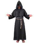 Dark Monk  Robe, Hood, Belt, Cross Necklace 
