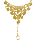 Finger Wrist Gold Coin Bracelet