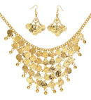 Gold Coin Earrings & Necklace