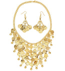 Gold Coin Earrings & Necklace