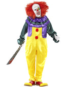 Classic Horror Clown IT Costume Jumpsuit and Mask with Red Hair 1