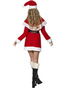Miss Santa Fleece Costume Adult Red White Dress Cape Hat and Black Belt 3