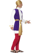 Arabian Prince Costume Adult White Top Purple Waistcoat Red Trousers Gold Belt Turban 4