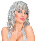 Silver Tinsel Wig In Polybag