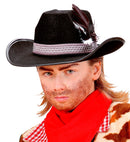 Cowboy Hat With Feathers Black -Felt