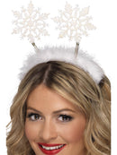 Snowflake Boppers White Marabou Headband Adult Costume Accessory 1