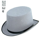 Big Grey Top Hat Felt 12 Cm - Wig Friendly - Size 61 Cm