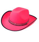 Pink Felt Cowgirl Hat With Strass Band