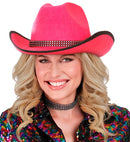 Pink Felt Cowgirl Hat With Strass Band