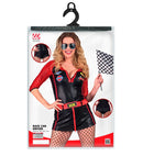 Race Car Driver  Bobysuit, Mini Skirt, Flag 