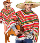 Mexican Poncho In Cotton Canvas