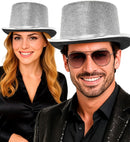 Silver Lurex Top Hat 10 Cm
