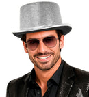 Silver Lurex Top Hat 10 Cm