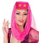 Harem Hat With Veil Felt - Pink Color