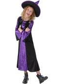 Kids Bewitched Costume Black and Purple Velour Witch Dress and Hat 2