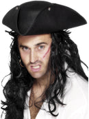 Pirate Tricorn Hat Black With Studs Adult Costume Accessory 1