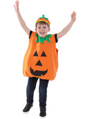 Pumpkin Costume Kids Orange Black Bodysuit and Hat 2