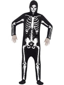 Skeleton Costume Adult Black Hooded All in One 1