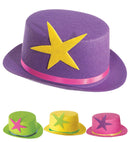 Top Hat With Star Felt - 4 Colors Ass.