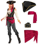Pirate  Shirt With Vest, Pants, Sash, Belt, Headband, Hat 