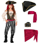 Pirate  Shirt With Vest, Pants, Sash, Belt, Headband, Hat 