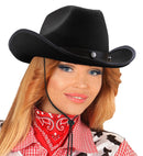 Cowboy Hat With Bolts Felt - Balck Color