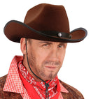 Cowboy Hat With Bolts Felt - Brown Color