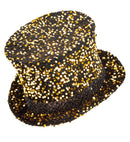 Black/Gold Sequin Top Hat 18 Cm