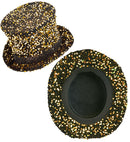 Black/Gold Sequin Top Hat 18 Cm
