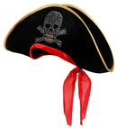 Pirate Hat With Studded Skull & Bandana Velvet