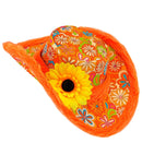 Ibiza Hat With Plush Trim & Sunflower Orange