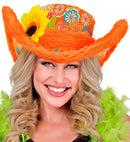 Ibiza Hat With Plush Trim & Sunflower Orange
