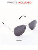 Aviator Specs Adult Silver Armed Forces Glasses Costume Accessory 5
