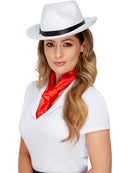 Gangster Hat White with Black Band Adult Costume Accessory 1